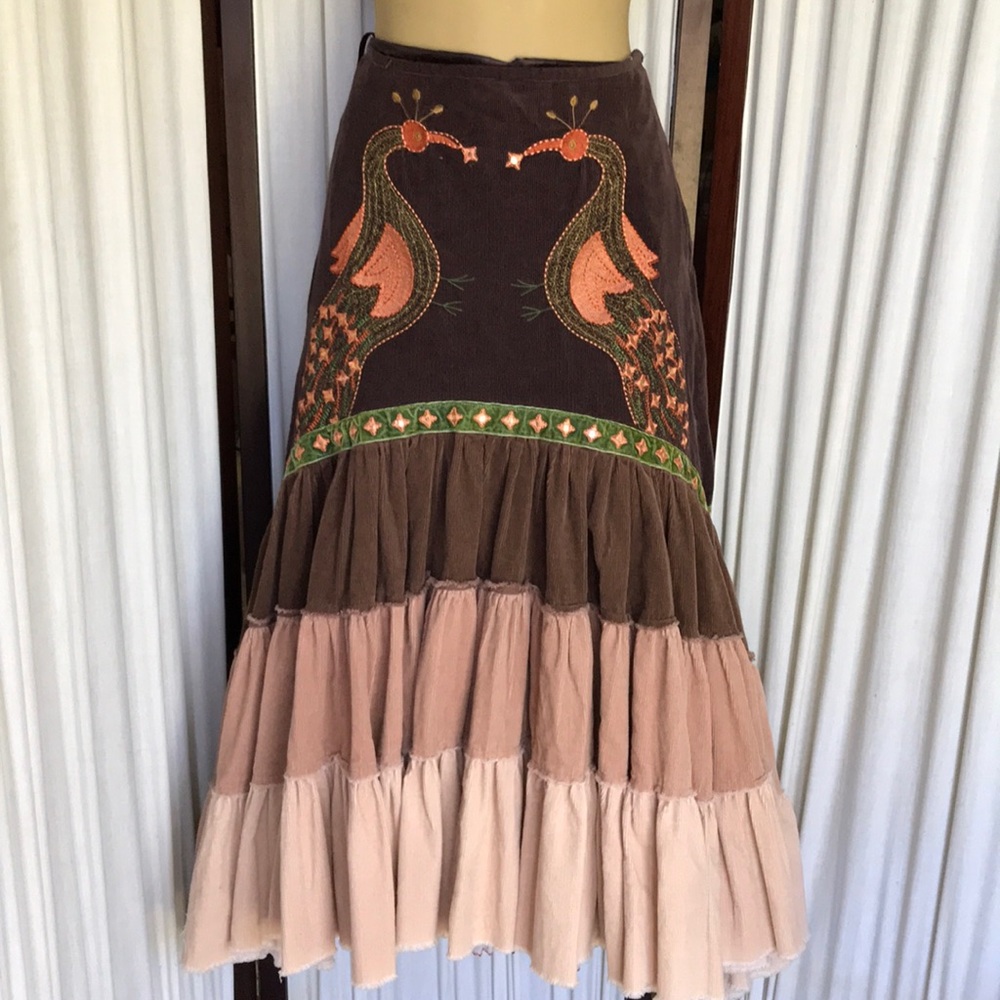 Miss me vintage boho embroidery skirt Sz S